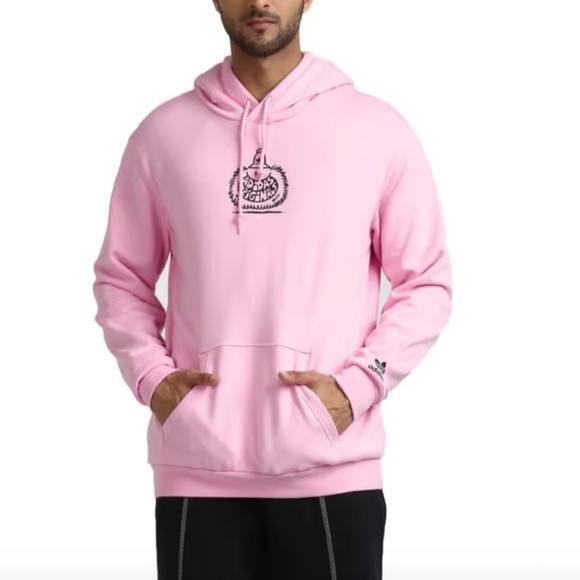 Men's Adidas Originals Pink Logo Loose Fit Hoodie - Size XL - Picture 1 of 16